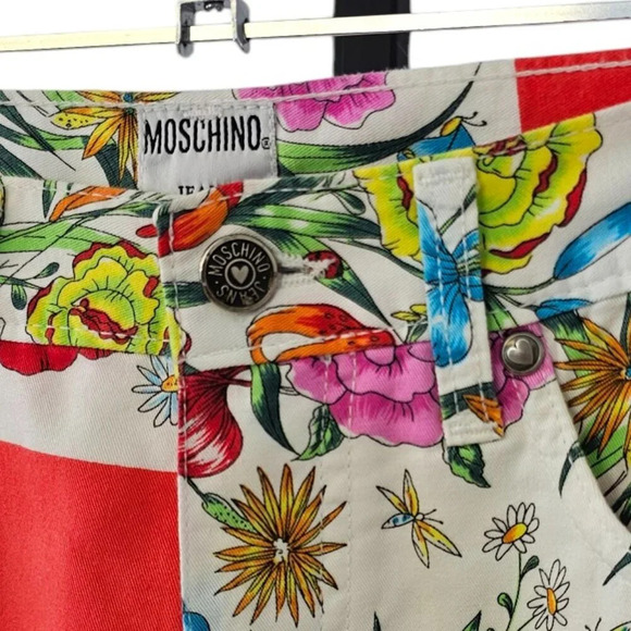 Moschino Jeans Vintage Floral Allover Print Size 27 Y2K Cotton - Picture 9 of 10